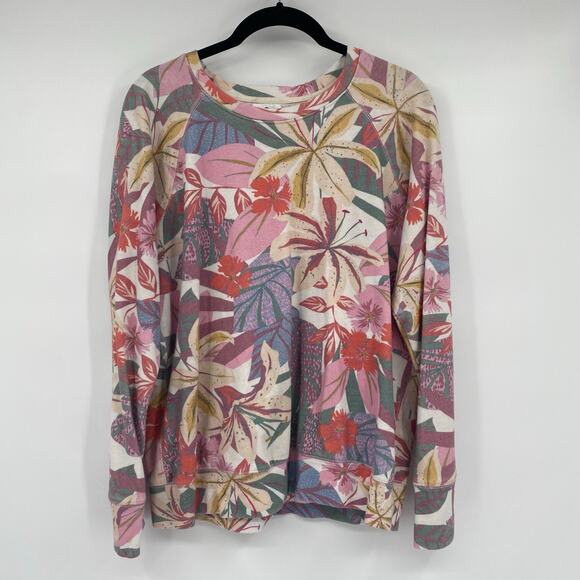Sundry Women's Raglan Tropical Floral Pullover Sweatshirts Size Medium - Picture 12 of 12